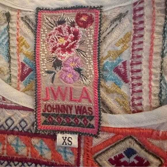 Johnny Was Arwen White Linen Boho Dress or Tunic - Picture 6 of 6